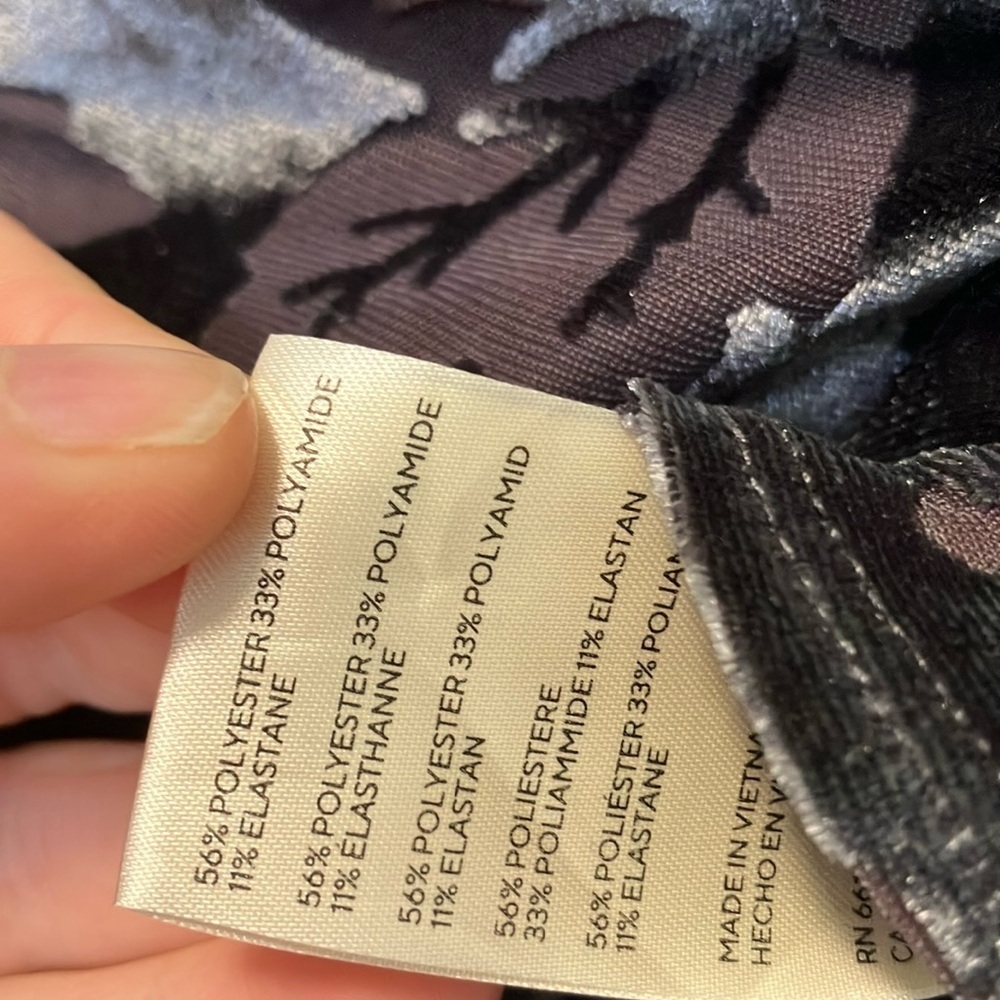 Free People Floral Velvet Women's Top - Grey - Picture 3 of 4